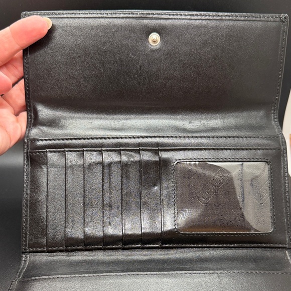 Coach Black Signature Women's Trifold or Checkbook Wallet - Picture 7 of 10
